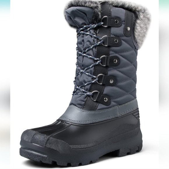 Women's Snow Boots Warm Insulated Faux Fur Lined Waterproof Mid-Calf Winter Boot - Picture 1 of 7